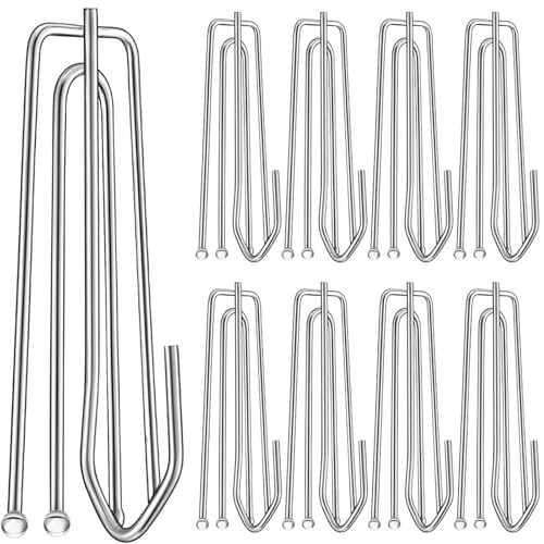 80 Pack Pinch Pleat Curtain Hooks,Stainless Steel Drapery Hook and Pin for Pleated Drapes and 4 Prongs Pinch Pleat Hook Clips for Window,Shower,Door (Silver)