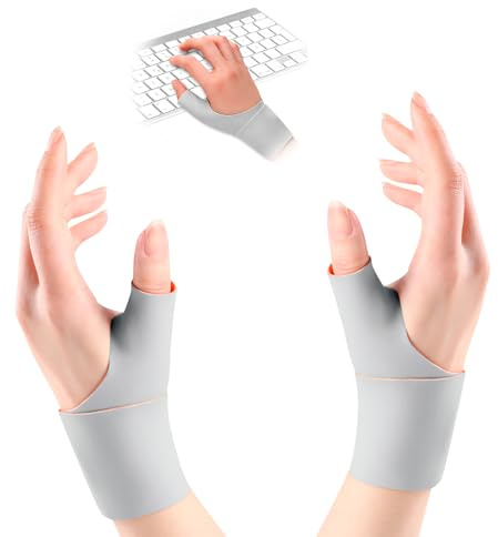 Lot de 2 bandages élastiques pour les poignets pour homme et femme - Bandage pour le pouce - Bandage élastique pour soulager la douleur - Tissu doux et hautement élastique (M)