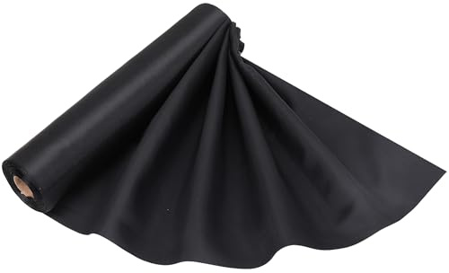 Rotolo di tessuto di raso nero, 20 m x 29 cm, tessuto in poliestere setoso lucido per decorazioni di nozze, fiocchi, fasce per sedie, confezioni regalo, cucito fai da te e artigianato festivo