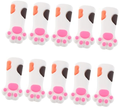 Mikinona 10 Pinzas De Manicura Con Forma De Pata Tapas De Gato Protectores De Cutículas Para Herramientas De Silicona Con Dibujos Animados Fundas Para Pedicura Tijeras Y Uñas
