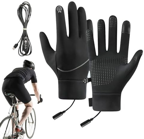 Ahuuen Beheizbare Handschuhe Für Herren,wasserdichte USB-Heizhandschuhe für Winter | Handschuhe mit Einstellbarer Temperatur für Outdoor Arbeiten Angeln Autofahren Jagen Skifahren Wandern