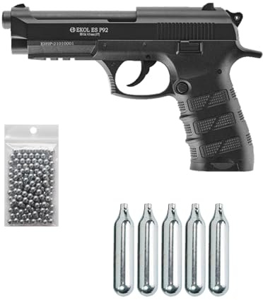 Pistola Aire comprimido Co2 Ekol P92 Cal. 4,5/BB Velocidad 150 m/s Potencia 3 Julios