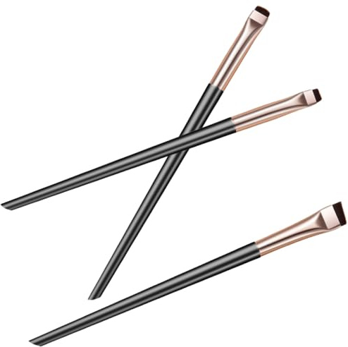 Operitacx Juego de Brochas para Maquillaje de Ojos Pincel Corrector de Precisión y Cepillo de Cejas en Ángulo, Nylon y Abs, Cómodo para Uso Profesional y Doméstico