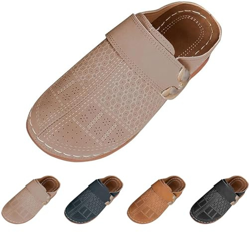 Sandales Bout Fermé Femme Été - Sandales Femme Talon Compensé Chic Mules | Chaussures Exterieur Sabots Décontractées Mule Confortable Chaussure Retro Vintage Sandalette Legere Sabot