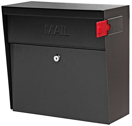 Mail Boss 7162 Metro, Black High Capacity Wall Mounted Locking Security Mailbox,Medium