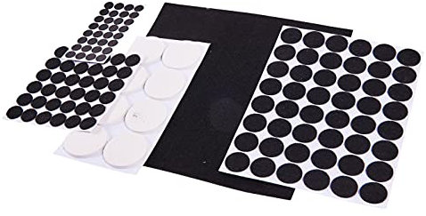 Amtech S5325 Floor Protector Furniture Pads, Non-Marking Self-Adhesive Sticky Felt Pads, 5 Assorted Sizes, 125-pieces