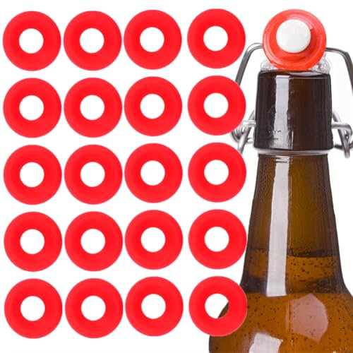 25 Stück Silikon Dichtungsring Trinkflasche, Gummi Dichtungsscheibe für Schaukel Flip Flaschen, Auslaufsicher Dichtungen, Kompatibel mit Grolsch Flaschen Brauen Flaschen Dichtungseinsatz