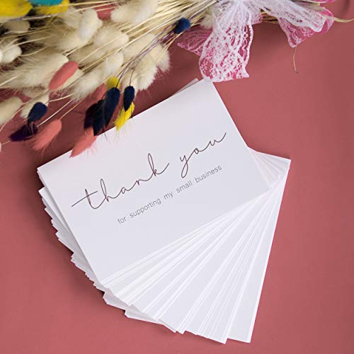 100 Thank You For Supporting My Small Business Cards, Elegant and Professional Design, 4 x 6, Recommended for Online Retailers, Small Business Owners and Local Stores