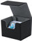 Mcbazel Deck Box for MTG Cards,Card Deck Box Fits 100+ Single Sleeved Cards, Card Deck Holder for TCG cards,PU Leather Deck Box Storage Case,Black (gf-020454)
