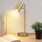 CBJKTX Nachttischlampe Wohnzimmer Tischleuchte Gold - Schwenkbar 350° GU10 Tischleuchte Schlafzimmer aus Metall Schreibtischlampe mit Kabelschalter für Nachttisch Arbeitszimmer(ohne Leuchtmittel)