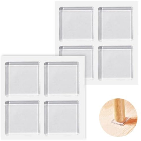 Tapis Anti Vibration Machine a Laver - Bamyli Lot de 8 Patins Caoutchouc Autocollant 4x4cm, Réduction Bruit et Stabilisation pour Lave-Linge Seche-Linge