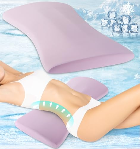 vamorry Almohada de apoyo lumbar para cama, almohada de cintura de espuma viscoelástica con funda refrescante para un cómodo apoyo de la espalda, almohada de refuerzo para personas que duermen de lado