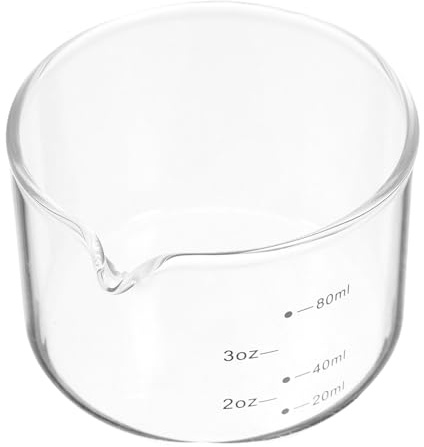 MOLUCKFU Bicchiere Misurino in Vetro con Beccuccio per Espresso e Latte Coppa per Caffè e Panna Piccola Brocca Trasparente per Misurare Liquidi Strumento Essenziale per Cappuccino e Tè