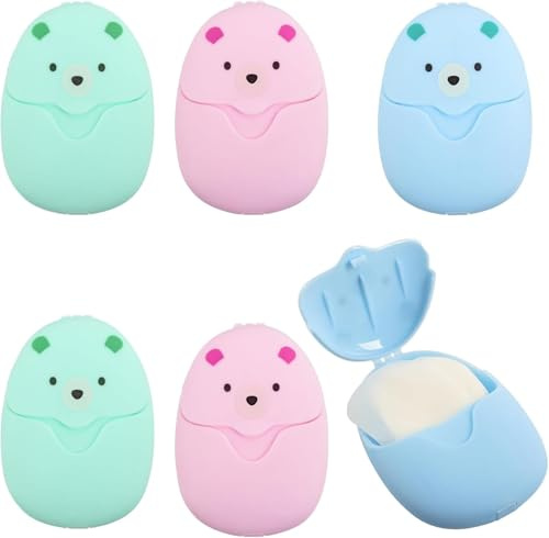 KIMHOME 300 mini fogli di sapone portatili da viaggio, sapone di carta usa e getta con scatola di plastica per casa, viaggi, campeggio e attività all'aperto