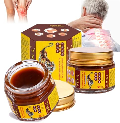 Pomada de Masaje de Tigre Rojo, Crema Herbal Tradicional para Masaje Corporal, Balsamo de Tigre Crema Calentador Muscular para brazos, cintura, pies, piernas y dolor muscular y articular
