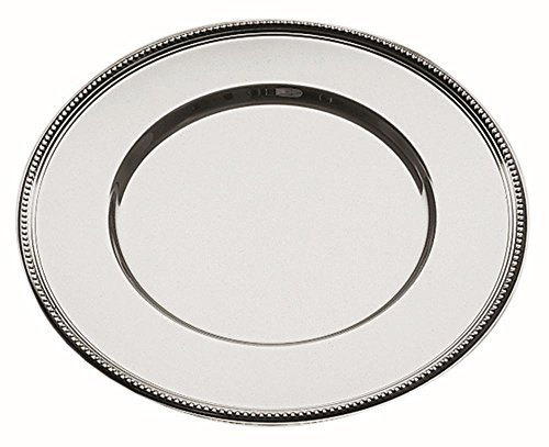 APS tovaglietta - piatto decorativo molto lucido, Ø 30, 5 cm di diametro, tovaglietta con bordo perlato, piattino in acciaio inossidabile, impilabile, lavabile in lavastoviglie
