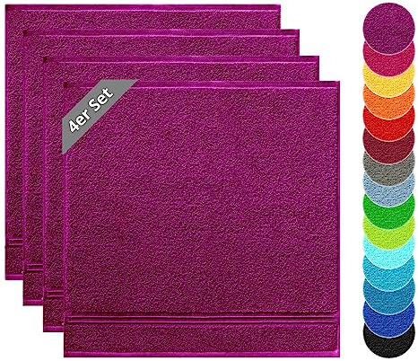 Lashuma Küchentücher 4er Set, Linz Geschirrhandtücher Baumwolle 50x50cm Orchidee - Lila