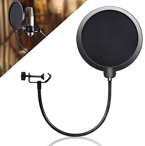 NOCHME 6 Zoll Popschutz Mikrofon Pop Filter für Blue Yeti Yeti Pro Snowball Ice Oder Jedes Andere Mikro, Kondensator Mic Pop Windschutz Sound Shield Guard Schwarz