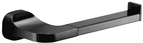 Gedy Stelvio Portarrollos Papel higiénico baño, Negro Mate, Acero Inoxidable, 16,4 x 7 x 3,4