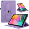 Hülle für Samsung Galaxy Tab A 10,1 Zoll T510/T515 2019, Premium PU Leder Multi-Winkel 360 Grad Drehbare Leichte Schutzhülle, Rotating Case Cover mit Stand Funktion - Lila