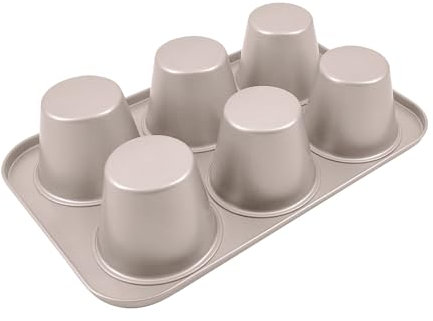 OGIBRIDI Backform für Muffins Antihaft Cupcake Förmchen Brownie Muffinform Backblech für Puddingkuchen, Brownies, Muffins 6 Vertiefungen - Durchmesser jeder Vertiefung 8.9cm, Höhe 7,6cm