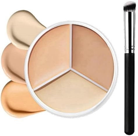 3 Color Makeup Cream Concealer Palette - Long Lasting, Waterproof, Brightening Stick for Face Spots & Marks