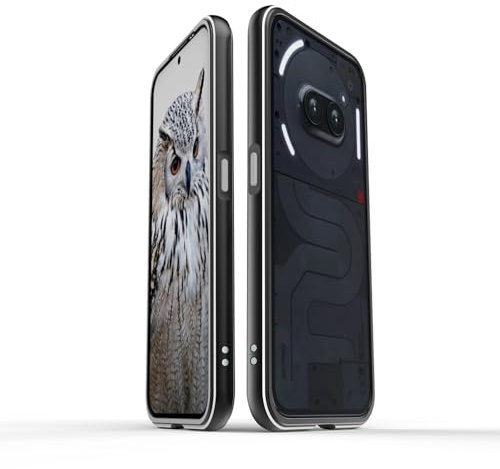 Wigento Für Nothing Phone 2a Aurora Series Metall Schutz Rahmen Handy Hülle Schwarz/Silber