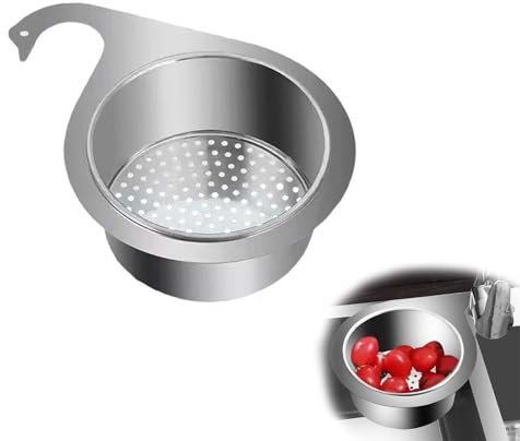 KLEHOPE Cestello Filtro Lavello, Cestello Scarico Lavello Cucina Acciaio Inossidabile 201, Cesto Filtro Cigno Rimovibile, Scolapiatti, Separazione Umido e Secco, per Filtrare Lavello Della Cucina