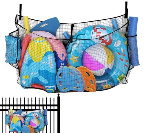 Grande rete portaoggetti galleggiante per piscina, organizer per giocattoli, grande porta rete, contenitore per esterni per giardino, piscina, spiaggia, campeggio, nuoto