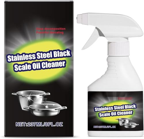 Stainless Steel Black Scale Oil Cleaner, Rust Stain Remover Heavy Duty, Pan Bottom Stain Cleaner, All-Purpose Pot and Pan Grease Cleaner, for Cleaning Stoves, Rust Converter for Metal (1)