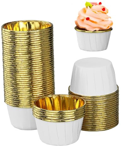 Lot de 60 caissettes à muffins en papier d'aluminium jetables pour anniversaires, mariages, fêtes