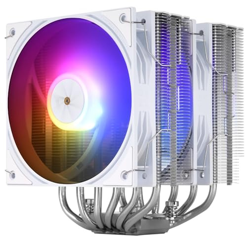 TR-Thermalright Peerless Assassin 120 ARGB vit V3 CPU-kylare (dubbel torn med 6 värmerör, inklusive vitt övre lock, två 120 mm PWM-fläktar, 2 000 RPM, för AM5/AM4