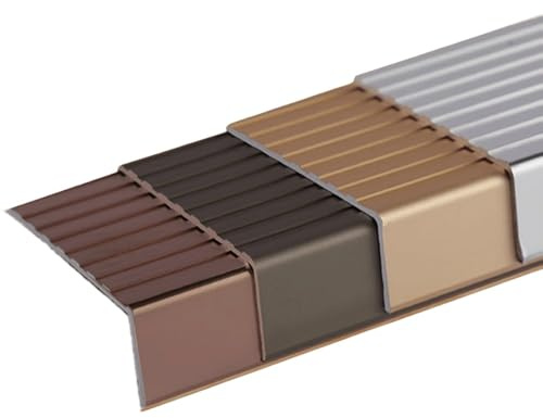 KGPGNYMYHA Nez De Marche Profil D’angle En L 100cm Nez De Marche Profilé En Métal, Bande De Transition Pour Nez De Marche, Escaliers En Bois/vinyle/carrelage(Steel,90cm/36in)