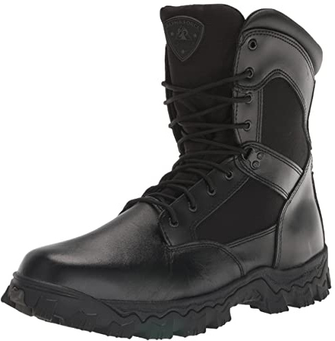 ROCKY Alpha Force Zipper Waterproof Public Service Boot, Black, Size 5.5(ME)