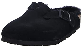 Birkenstock Classic Boston Lammfell 259881, Clogs, Schwarz (Schwarz 49), 41 EU (7.5 UK)