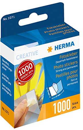 HERMA Pegamento fotográfico en dispensador de cartón, contenido: 1.000 unidades, 5 unidades