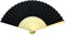 Vruti's Black Paper Foldable Hand Held Bamboo and Wooden Fan