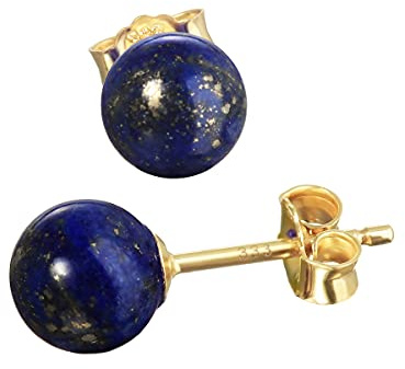 NKlaus Paar echt Lapis Lazuli Kugel Ohrstecker 6mm Gelbgold 333 8 Karat Gold Ohrringe 7944