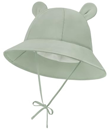 Durio Unisex Baby Kleinkinder Sonnenhut Kappe Mütze Fischerhut Strandhut Kinder Baby Mädchen Jungen Sommerhut UV Schutz UPF 50+ Grün 2-4 Jahre