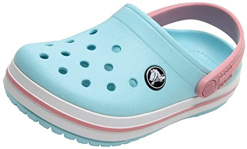 Crocs Crocband Clog K, Zuecos Unisex niños, Multicolor Ice Blue White, 32/33 EU