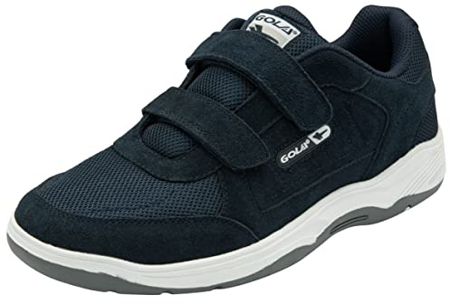 Gola Herren Belmont 2 Suede Wide Twin BAR Walking Shoe, Navy, 42 EU Weit