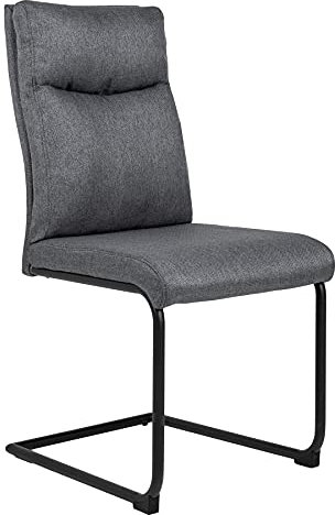 Riess Ambiente Moderner Freischwinger Stuhl Comfort grau mit Komfortgriff Esszimmerstuhl Küchenstuhl Besucherstuhl