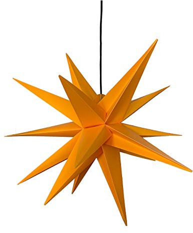 Stenstjärna ge LED-julstjärna 3D 80 cm inklusive ljusmedel (utbytbar) lysande stjärna ytterstjärna vikstjärna adventsstjärna 4 m kabel väderbeständig för utomhus- och inomhusbruk dekorativ värld (gul)