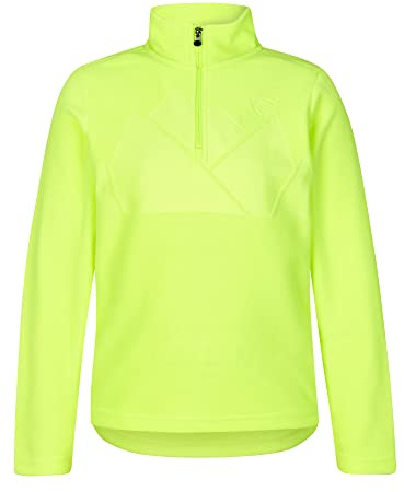 Ziener Jonki Jersey de esquí, Camiseta Funcional | Manga Larga, Transpirable, Forro Polar, Verde neón, 104 Unisex niños