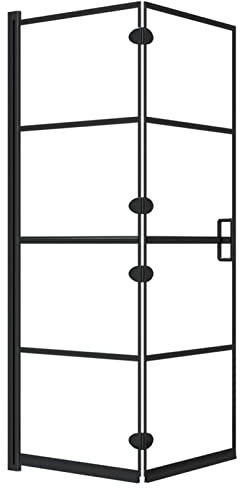 Tidyard Duschkabin vikbar duschvägg duschavdelare badkarsfäste badkarsvikbar vägg vikbar vägg badkar dusch 100 x 140 cm (B x H) med nylongångjärn och ABS-handtag ESG glastjocklek: 4 mm