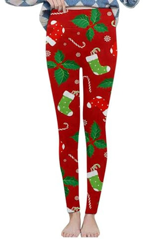 Damen-Leggings, elastische Hose, Thermo-Fleece-gefütterte Leggings für Damen, Thermohose, hohe Taille, Bauch, dehnbar, warme Winterstrumpfhose, dicke Umstands-Thermo-Leggings, wassermelone, S