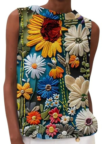 Cocila Canotta da Donna Stampata con Canotta alla E Minimalista Abbigliamento Camicie Camicia Viscosa Manica Lunga Maglia Elegante Rossa T-Shirts Fitness Donna Lunga Crop Tops Rosa Offerta