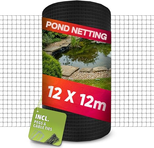 Fine Mesh 12 x 12 m, Bird Protection Net, Bird Net, UV Resistant | Skyddsnät för damm och trädgård, kycklingnät, balkongnät, duvnät, lövnät och voljärnät, väderbeständigt