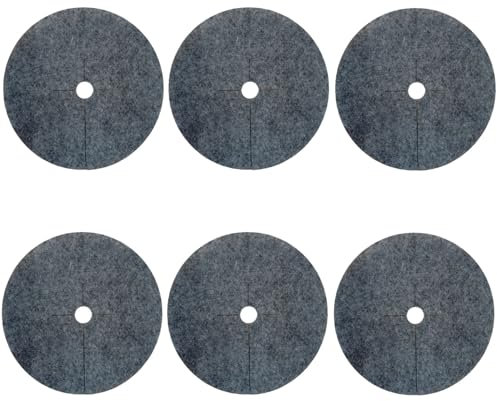 Bertoni Lot de 6 disques anti-mauvaises herbes – Disques de paillage écologiques en feutre PET recyclé – Perméables à l'eau et à l'air – Facile d'entretien et durables – Gris (diamètre : 60 cm)