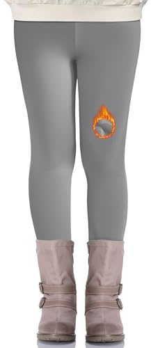 Nlieanuc Barnleggings med Fleecefoder - Fullängds Termoleggings för Flickor Stretchiga Mjuka 4‑12 År Varmt Tightsbyxor för Skola Dans Lek Fritidsbruk